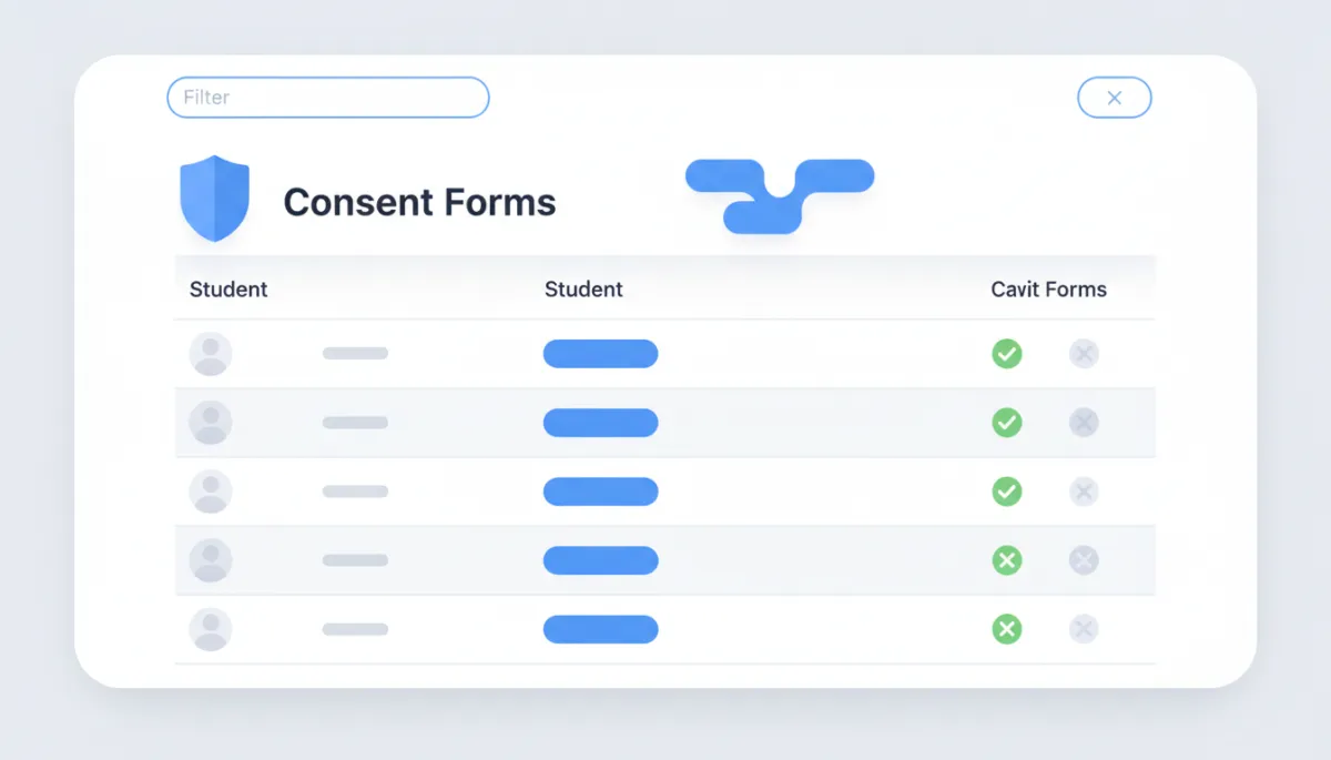 TCC screen with consent forms logged and tracked
