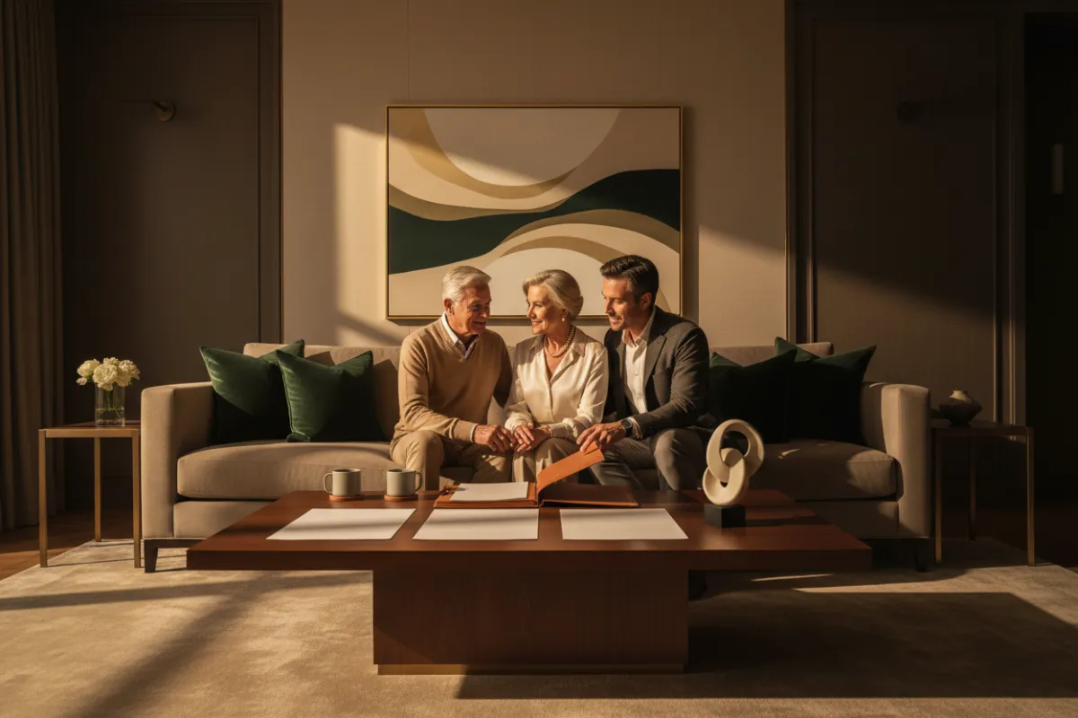 Retired individuals reviewing their legacy options