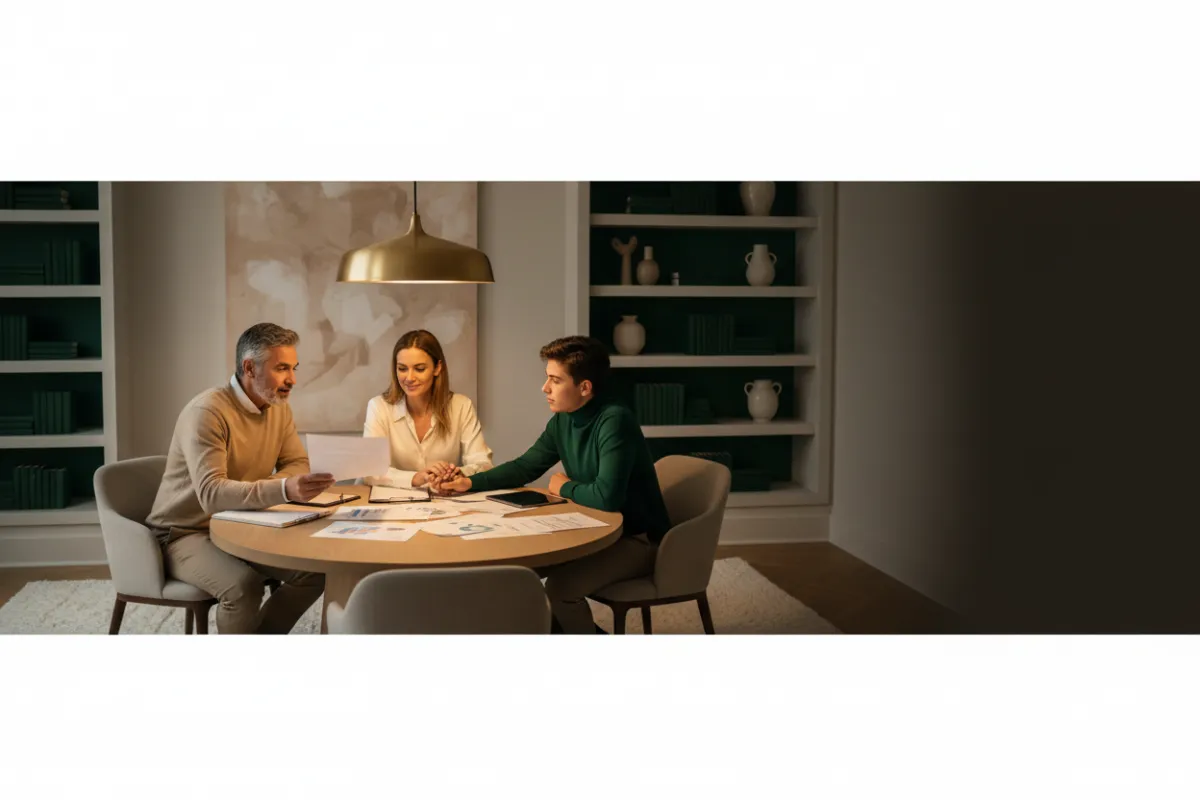 A family discussing long-term financial stability