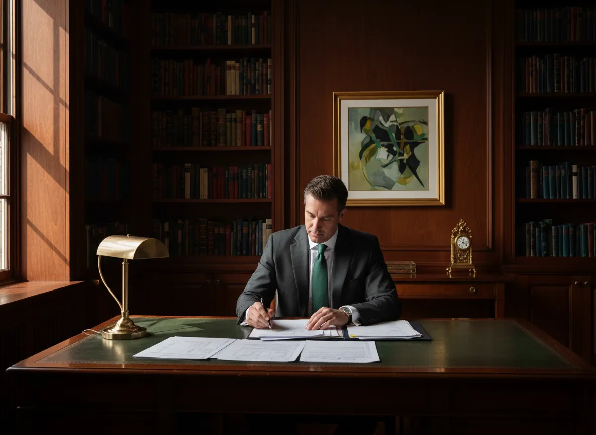 Conservative planners reviewing documents