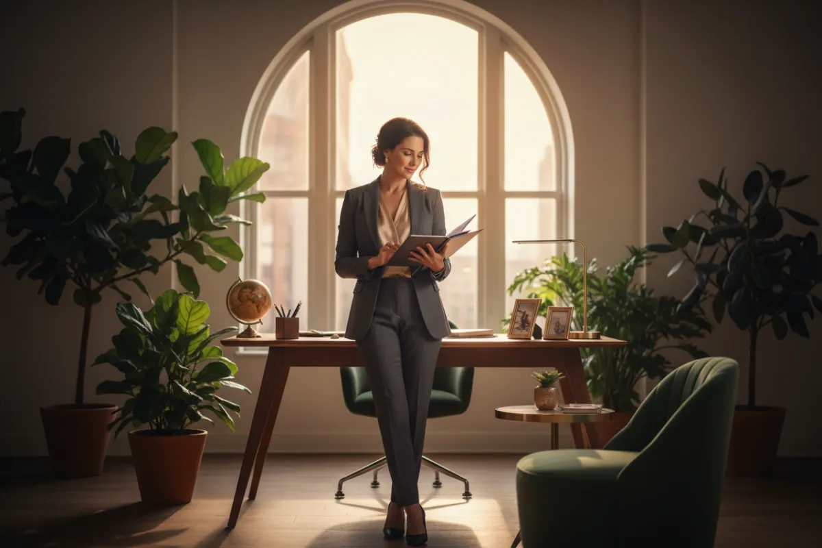 Business owner reviewing assets