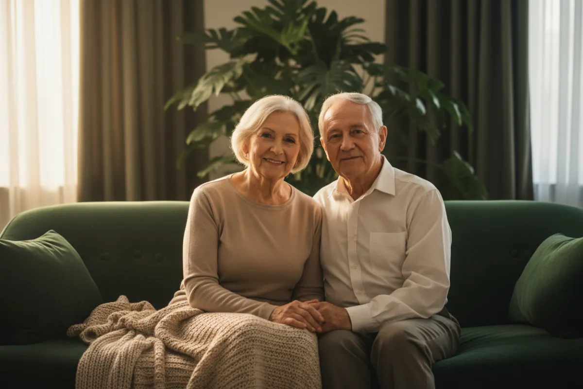 Senior family members sharing a peaceful moment