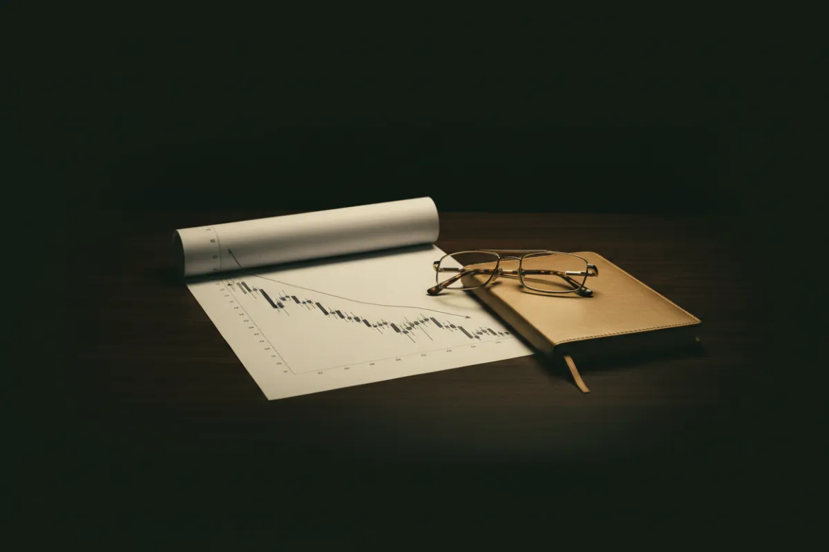 Stock market chart falling