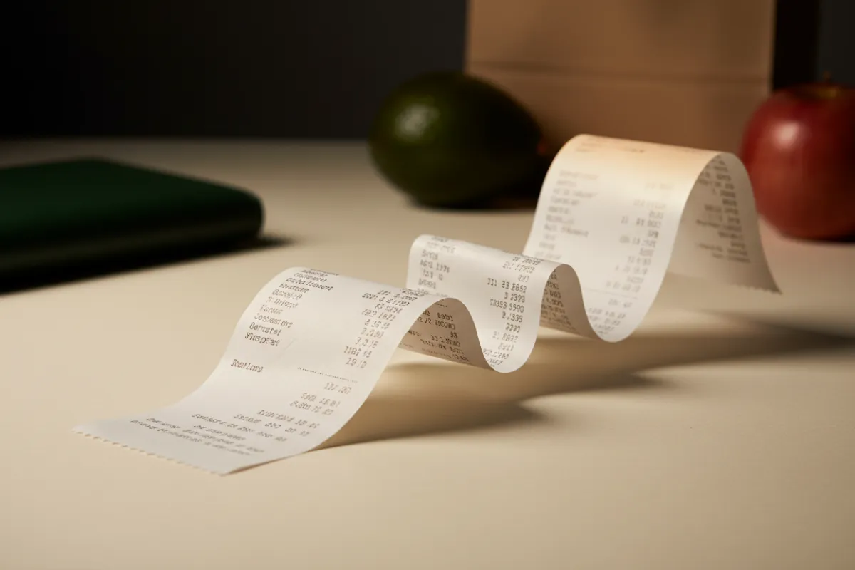 Grocery store receipt showing rising prices