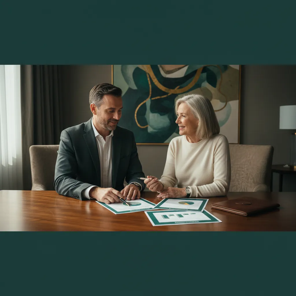 Financial professional reviewing simple questions and current coverage with a client