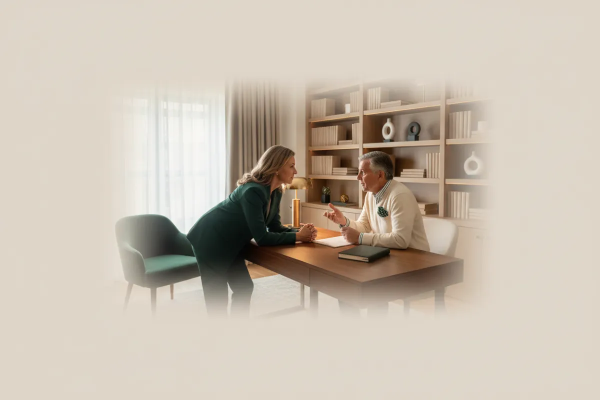 Financial advisor listening to a client