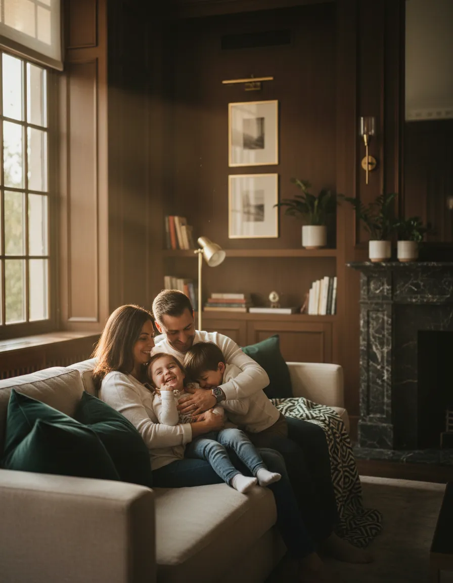 Family enjoying a peaceful lifestyle moment