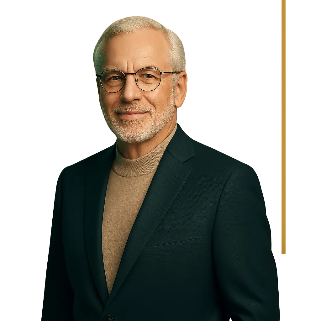Serene lifestyle image of someone looking confidently forward