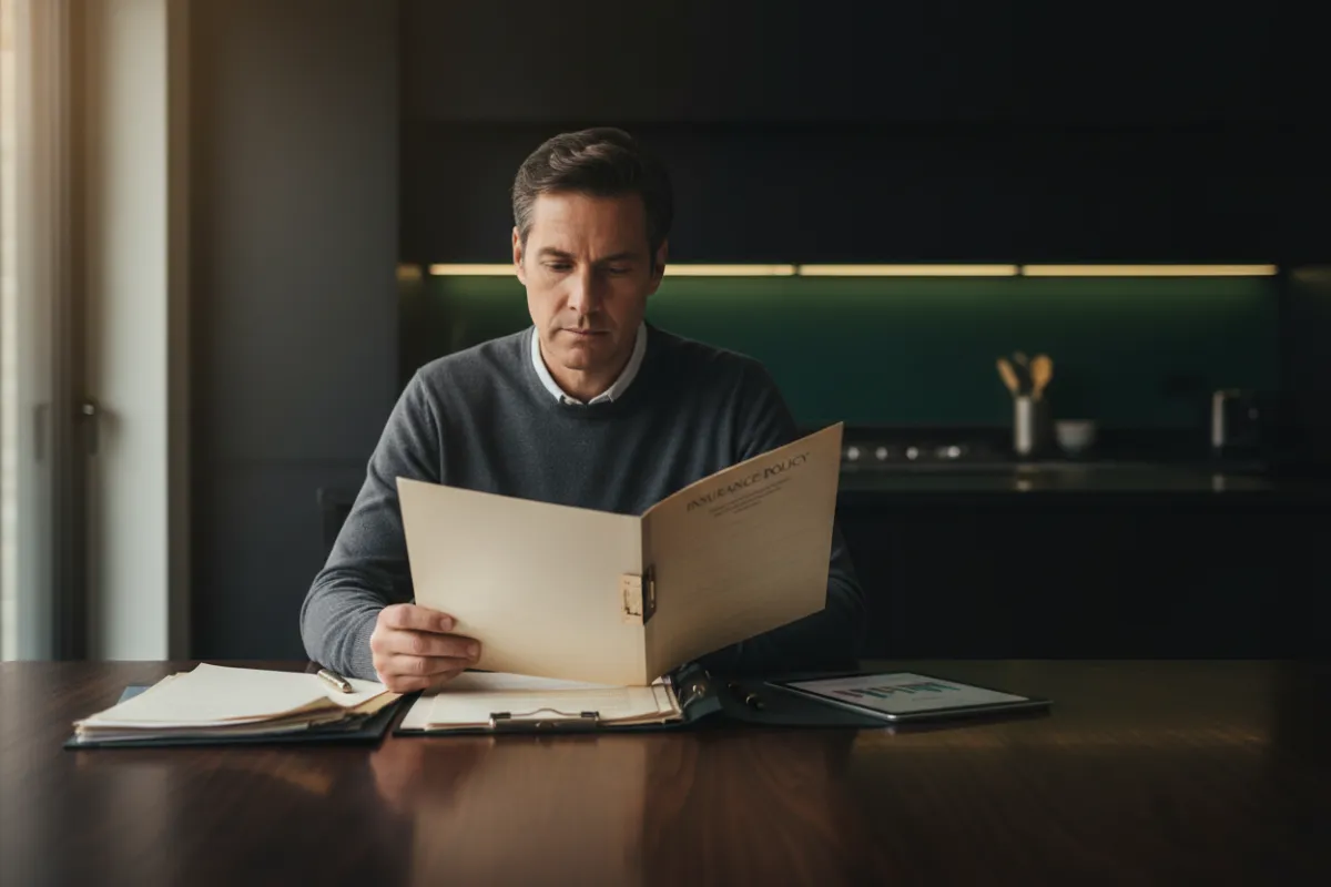 Homeowner reviewing an outdated policy