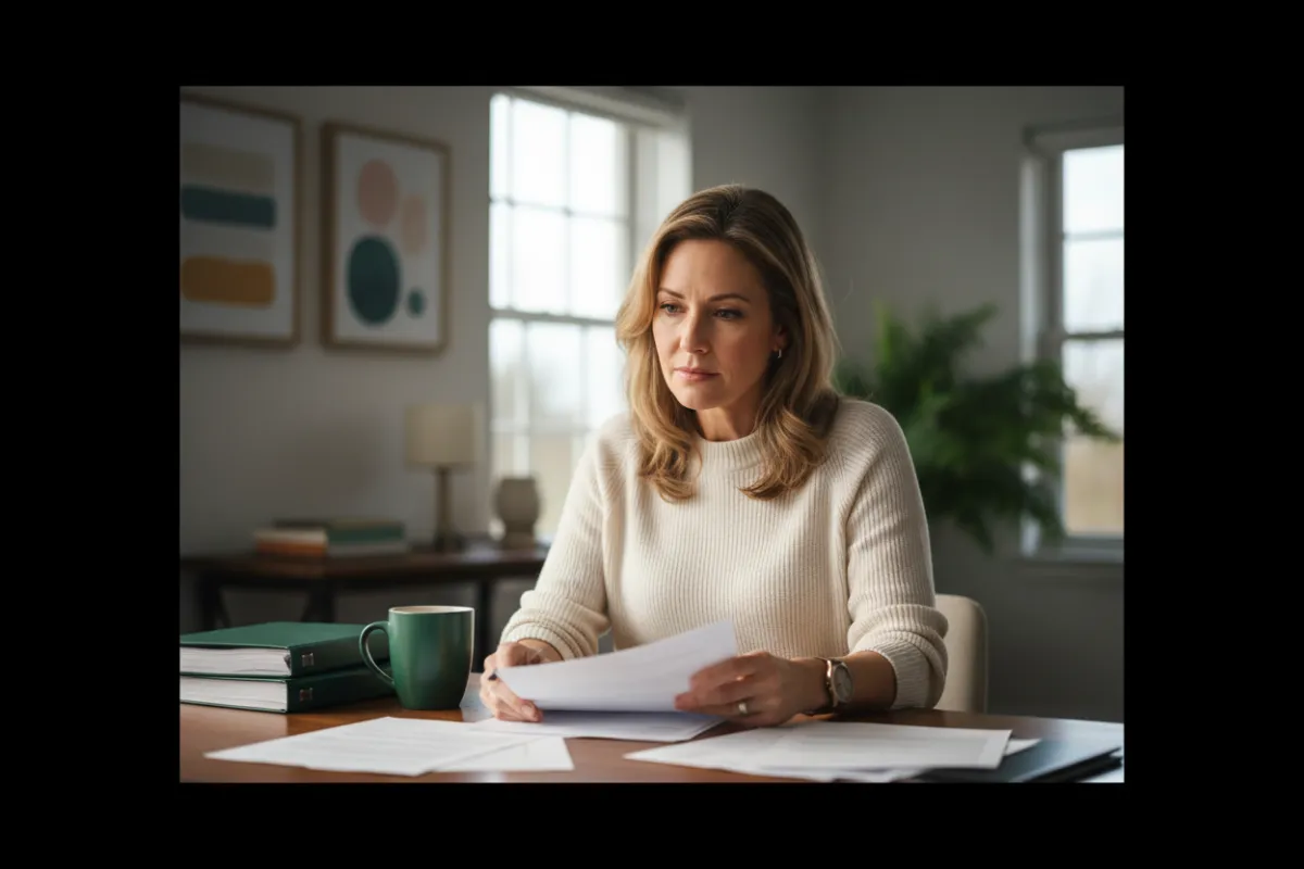 Person reviewing financial documents