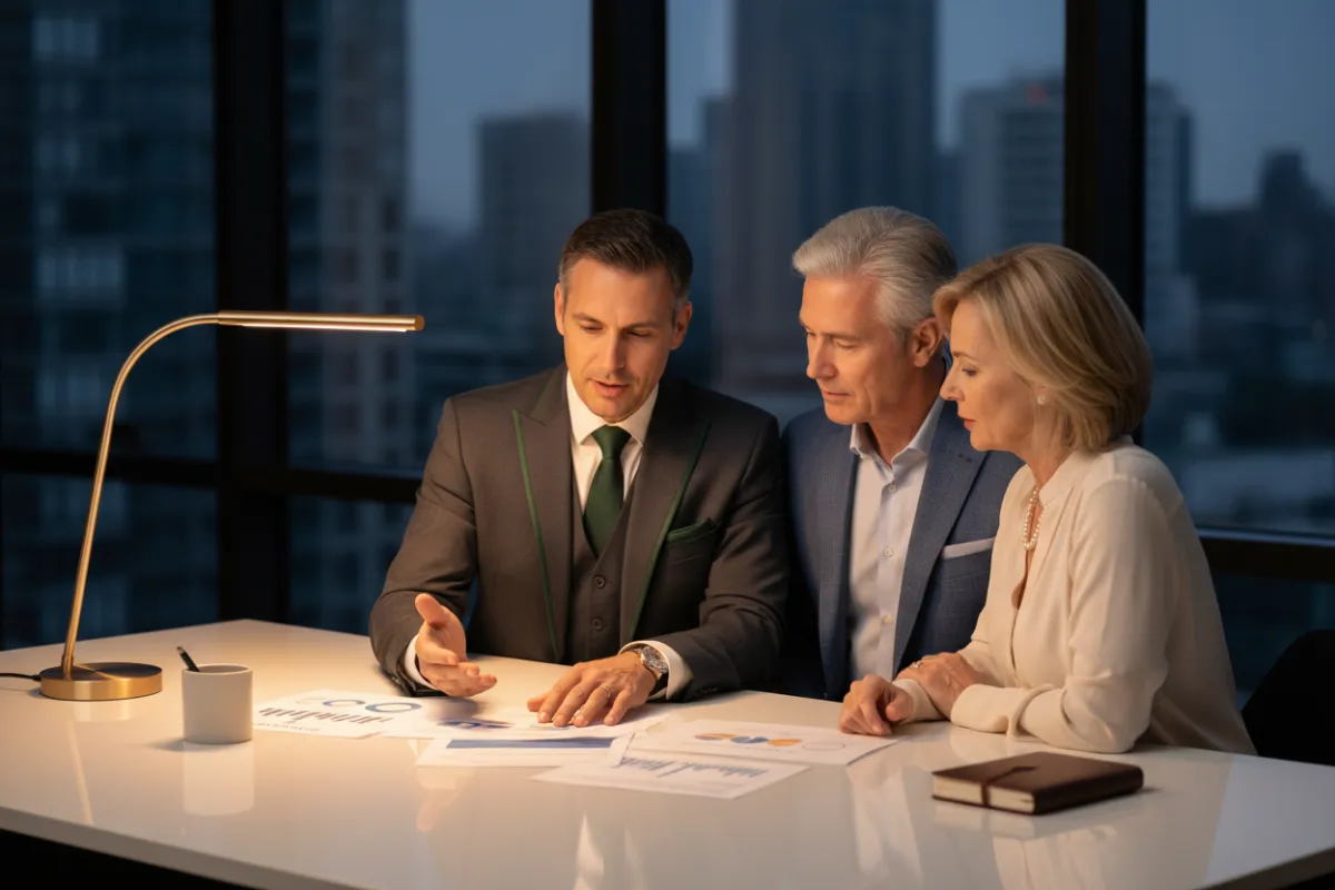 Financial advisor reviewing current situation