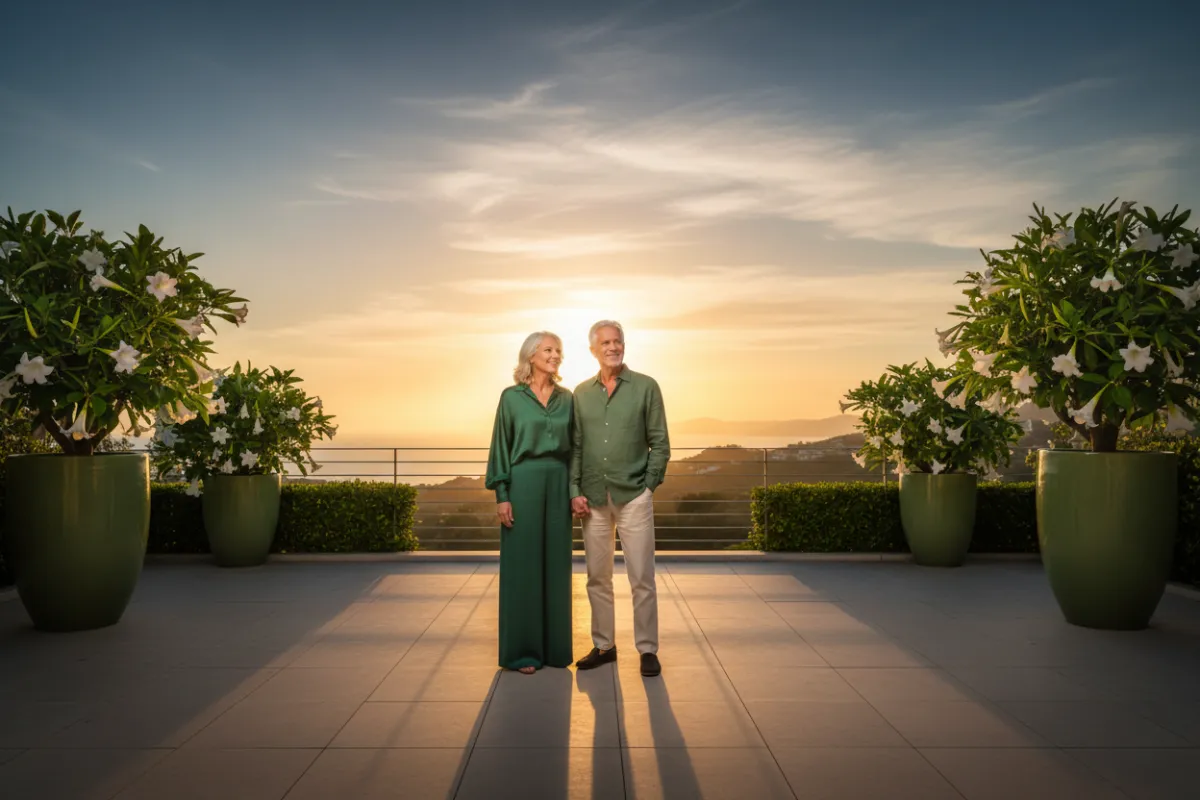 Older couple enjoying a secure retirement