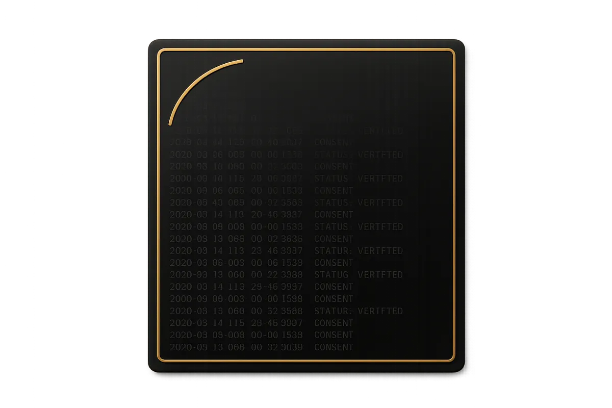 Verification Data Slate displaying auditable campaign transparency logs