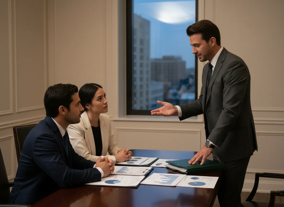 Financial advisor explaining tax-advantaged strategies to clients