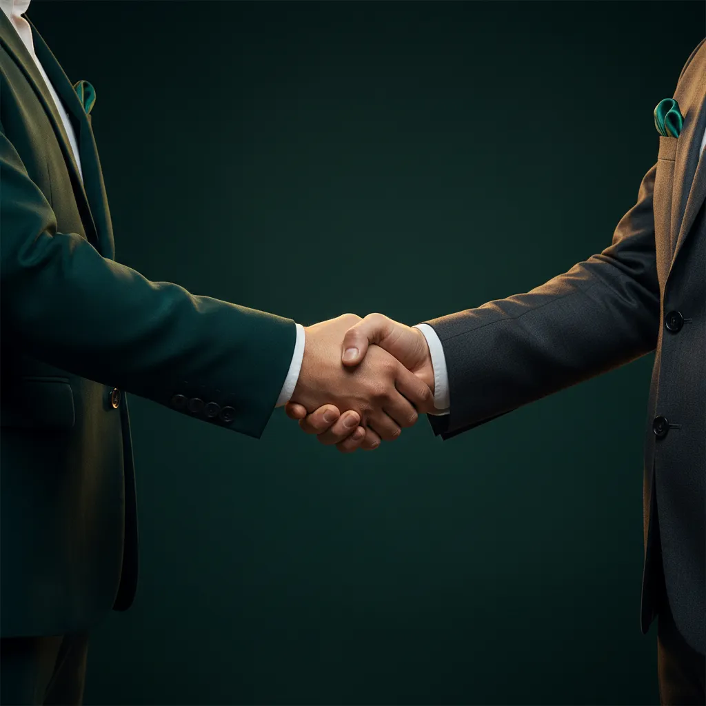 Handshake representing a confident choice