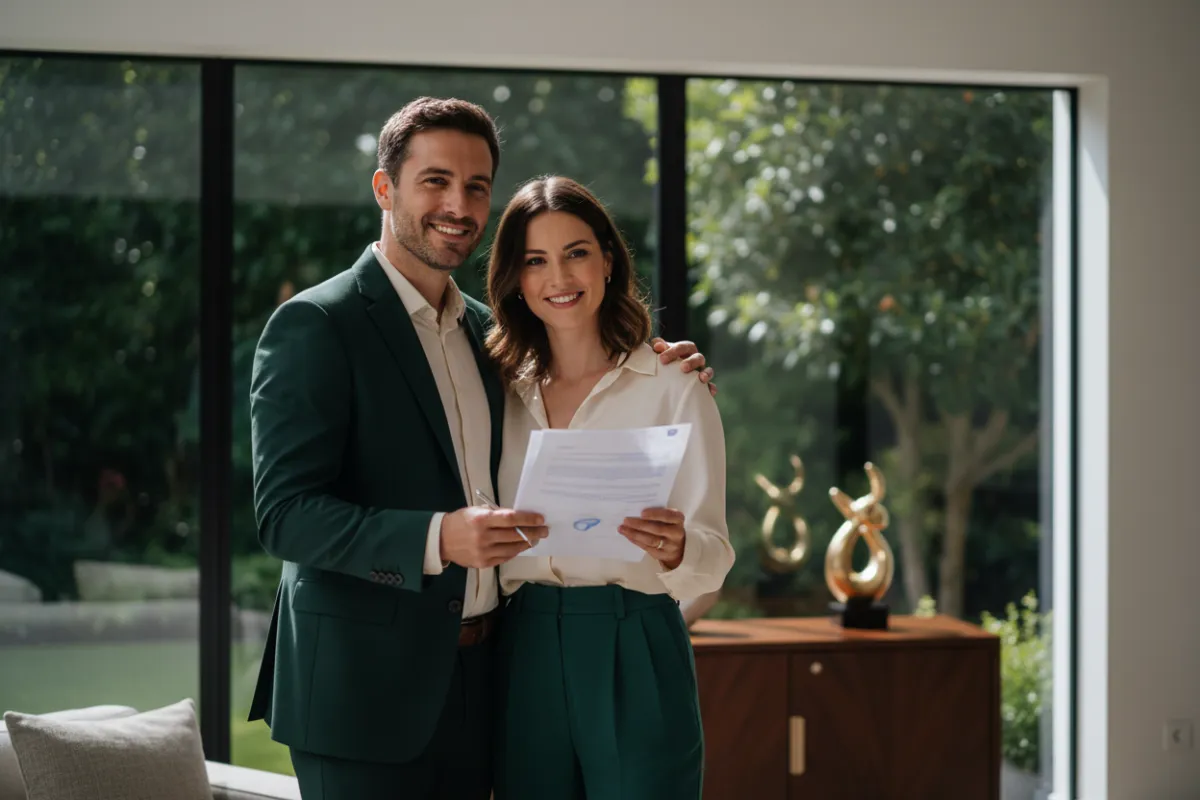 Couple making confident decisions