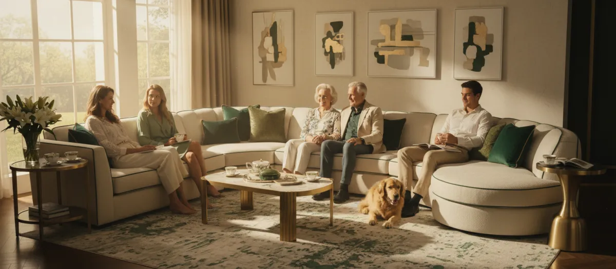 A successful family enjoying their secure retirement lifestyle