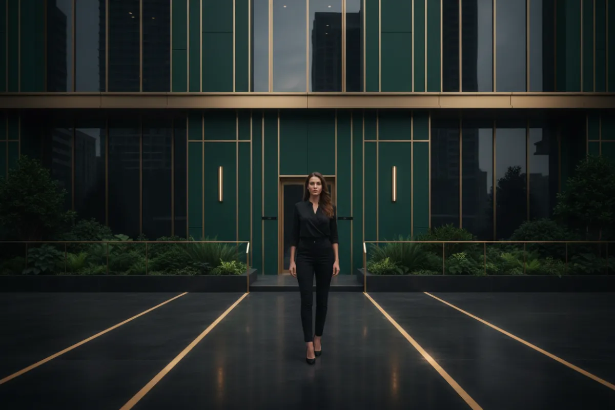 Business Owners standing by property