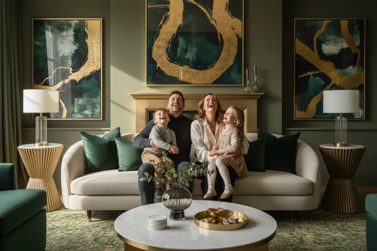 Parents With Children inside a home