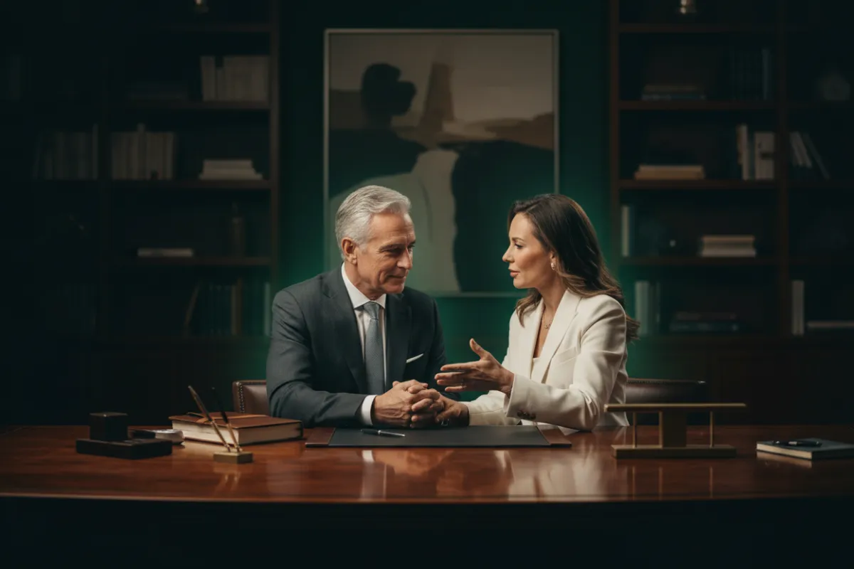 Consultant deeply engaged in a discovery meeting with a client