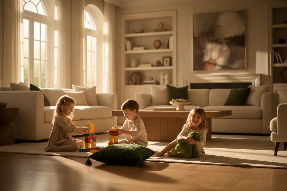 Children playing in a home environment