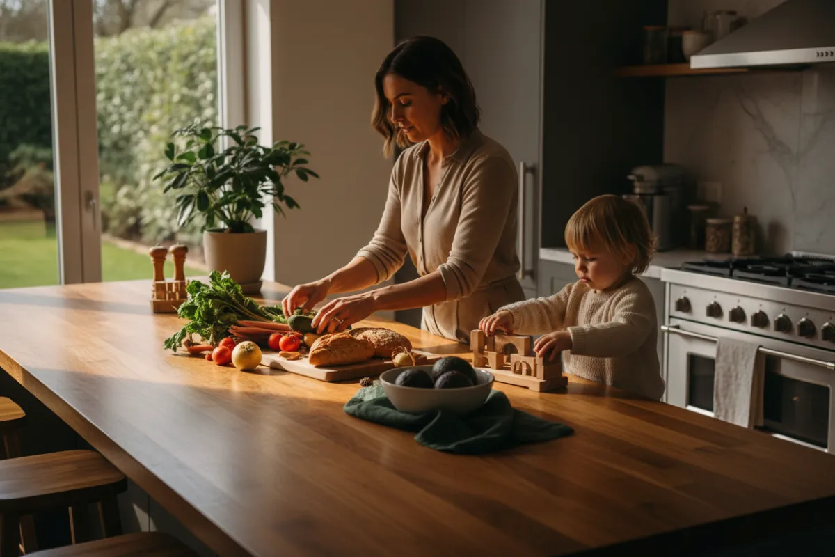 Parent working to replace lost income visually represented