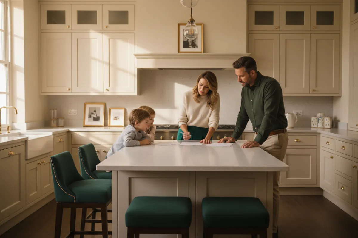 Family discussing income replacement