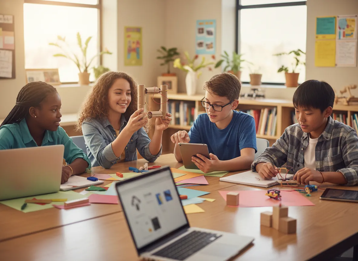 Students working on a project