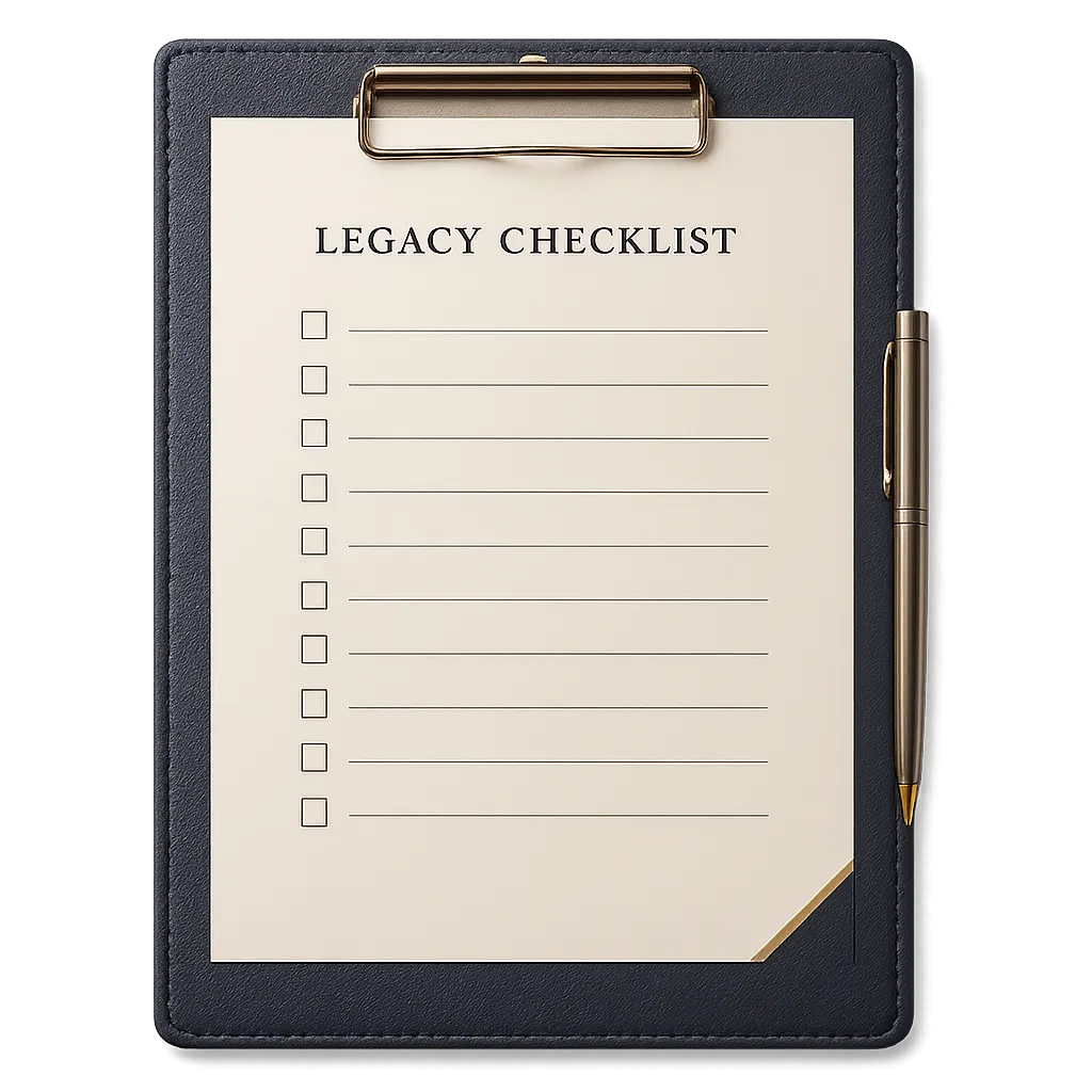 Legacy Planning Checklist Document Mockup