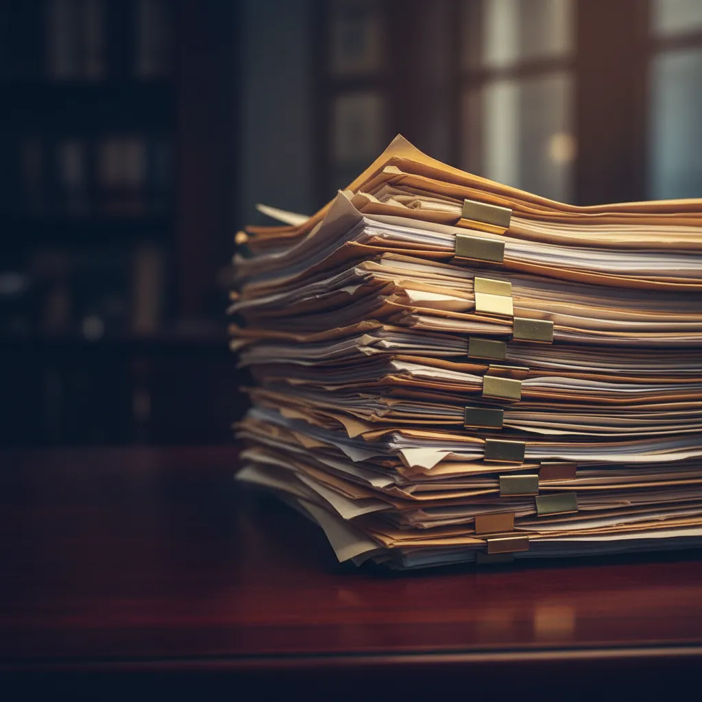 Stressed family dealing with legal paperwork