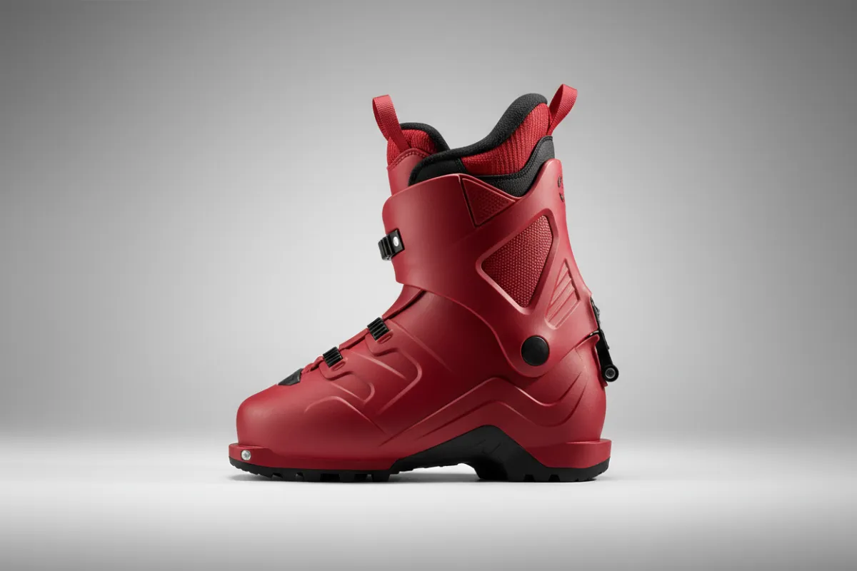 Editorial figure image of the Vector Glide in Scarlet on a neutral backdrop showing upper materials and sole profile for the article hero.