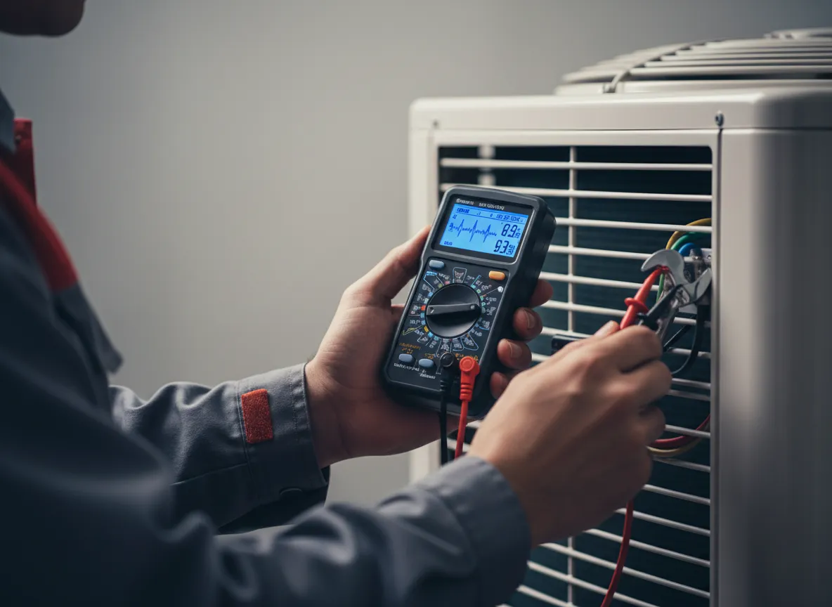 Expert technician performing reliable HVAC system diagnostics