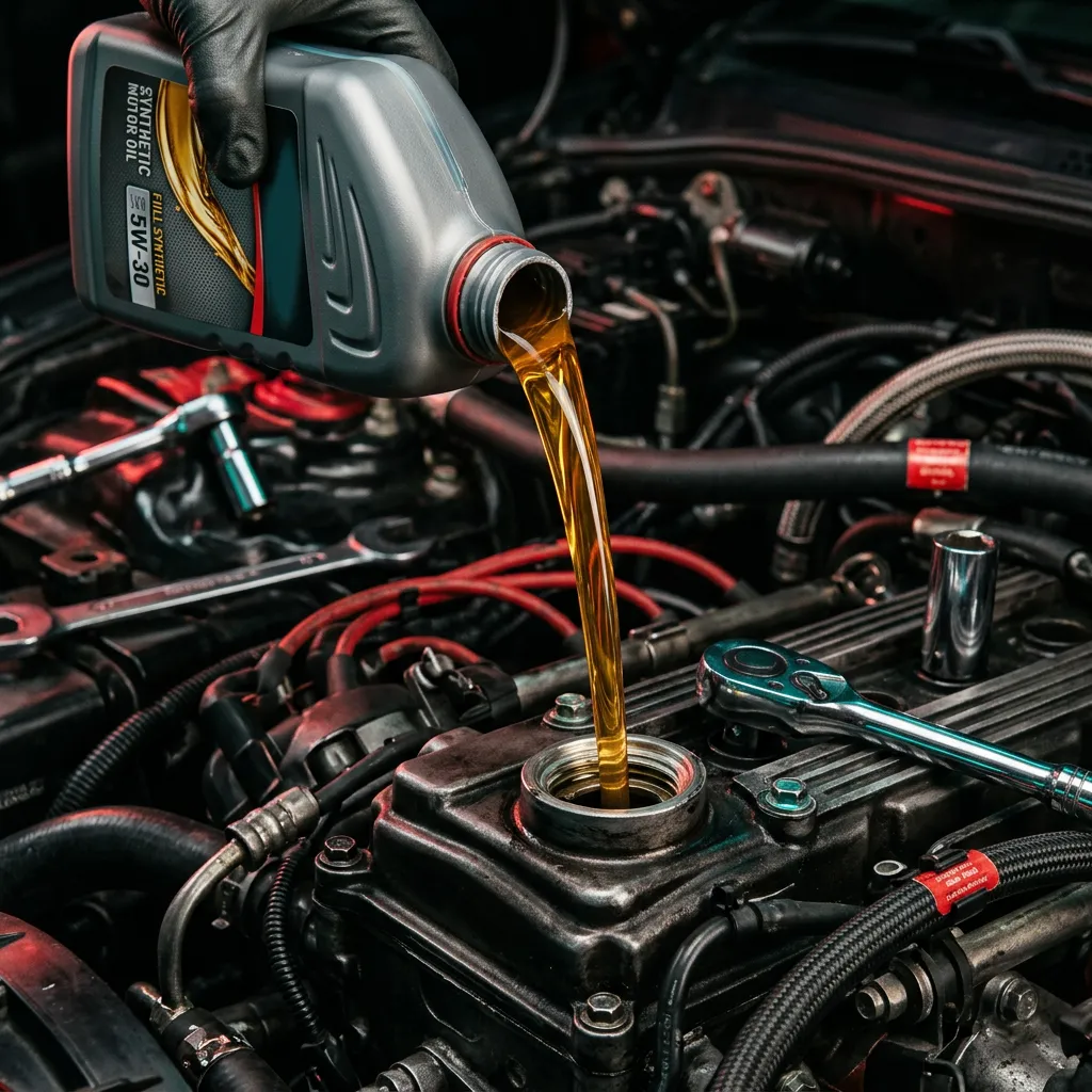 Bottle of Full Synthetic High-Performance Engine Motor Oil