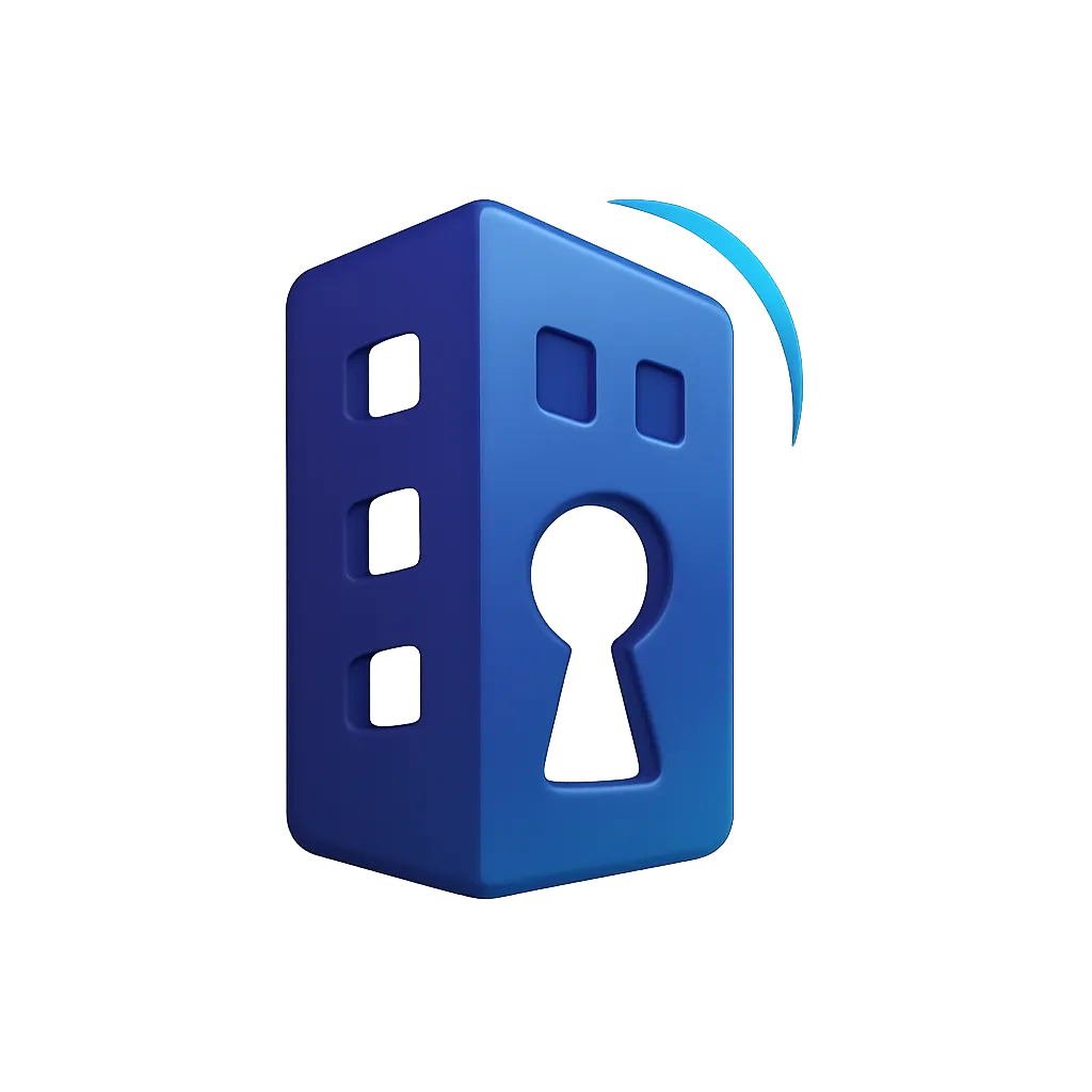 Abstract 3D Property Renting Icon