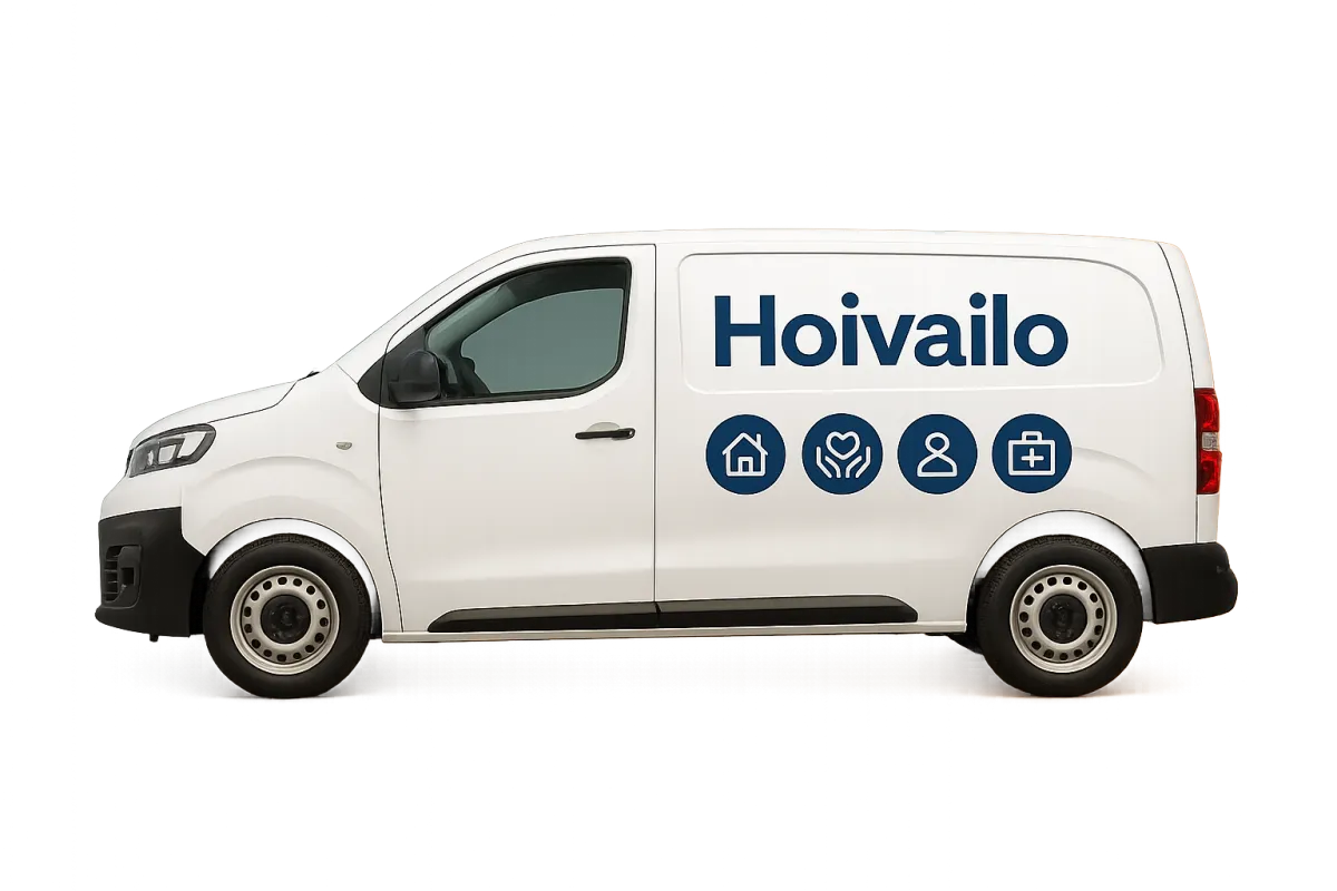 Hoivailo branded service van on transparent background