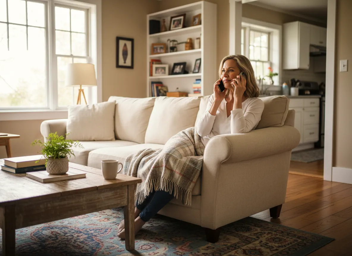 Local seller on phone at home with J&C Graham Properties