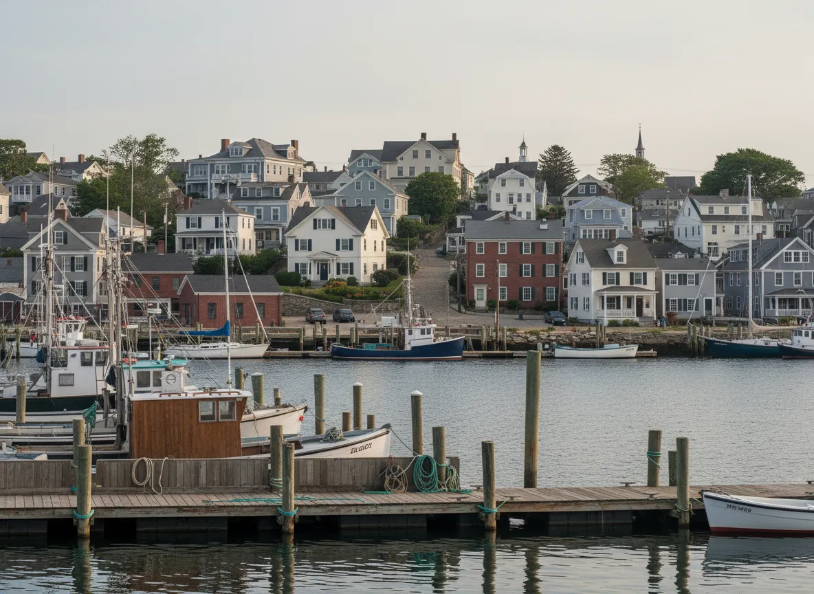 New Bedford, MA harbor and neighborhood