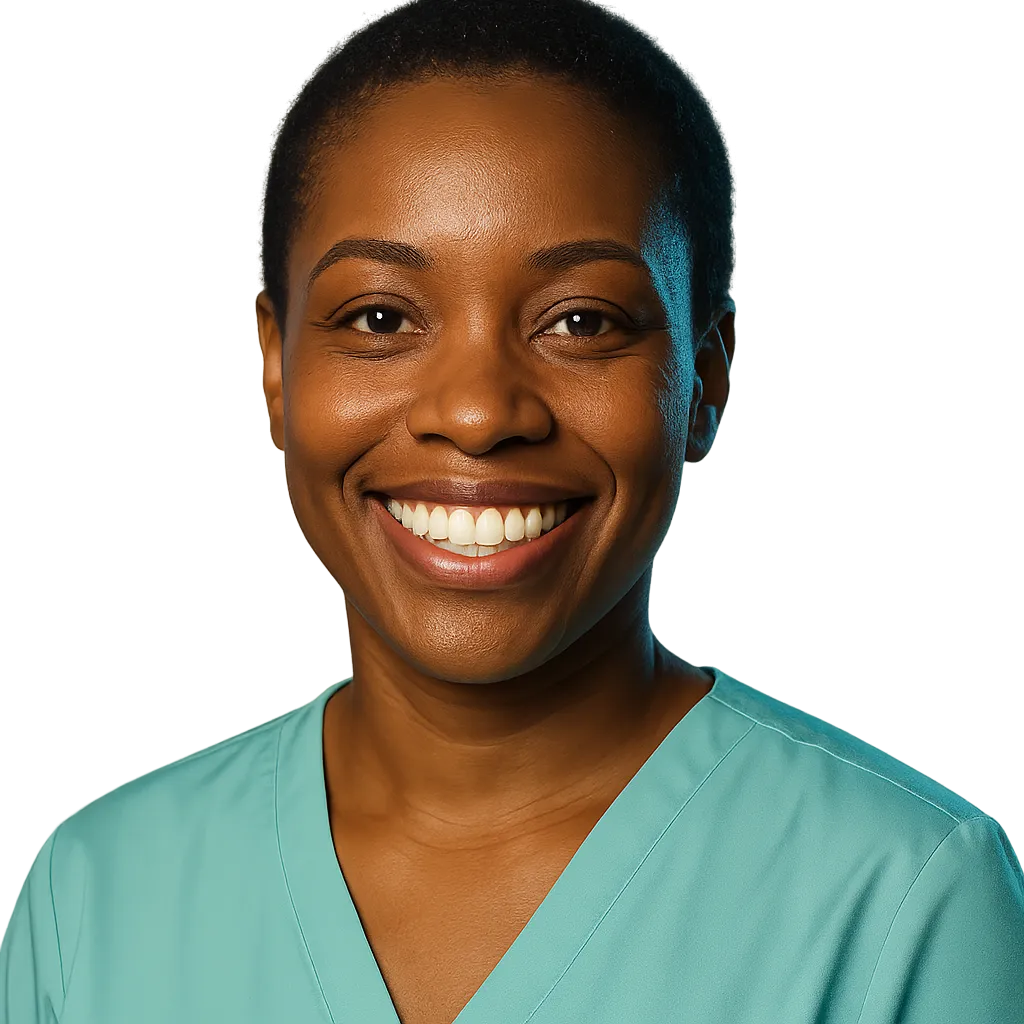 Modern bright dental clinic with precision equipment and a confident patient