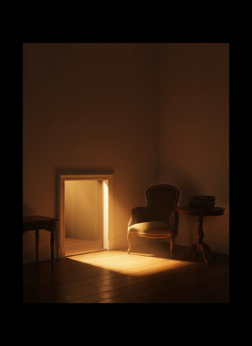 Atmospheric soft light showing a threshold or doorway