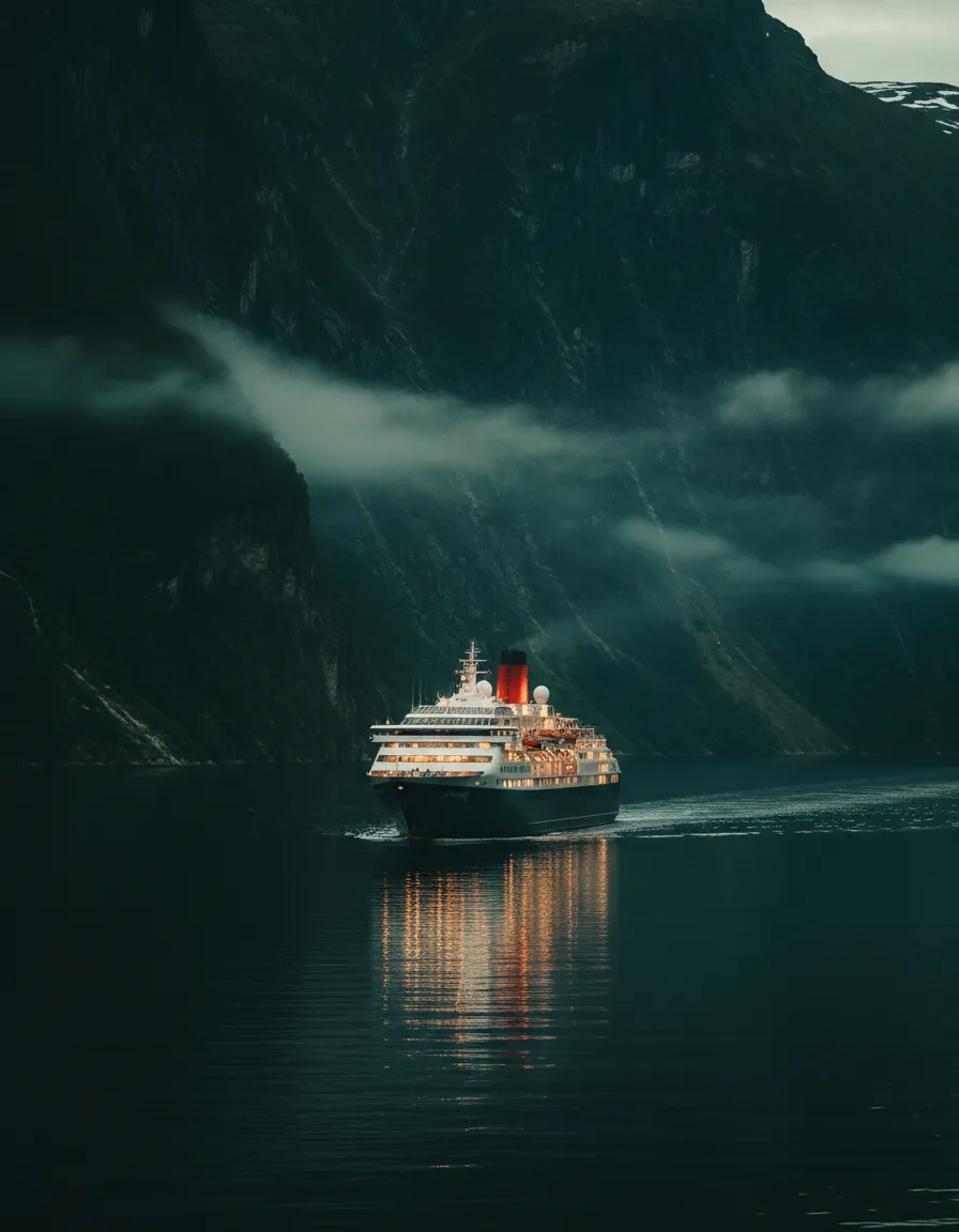 Luxury Cunard cruise ship fjords