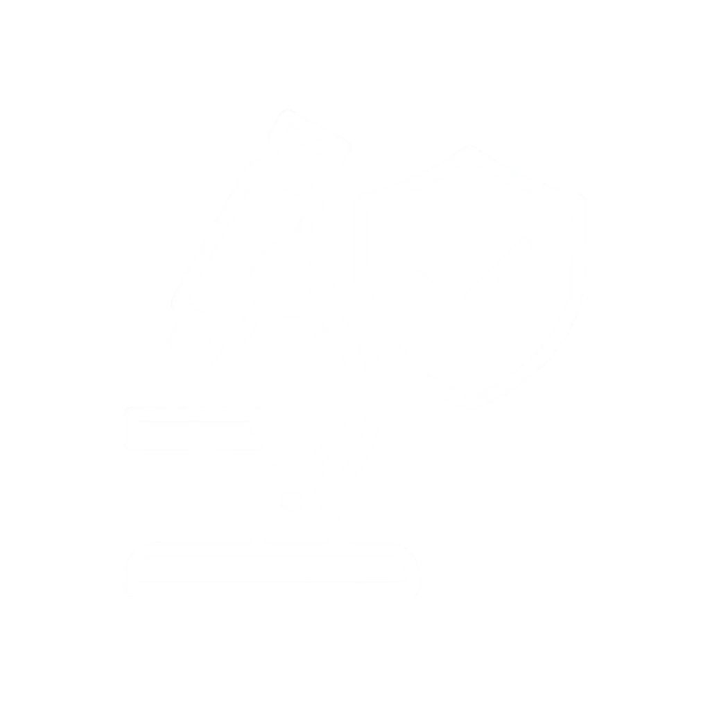Ícono monocromático de confianza y certificación de laboratorio (escudo con check y símbolo de laboratorio)
