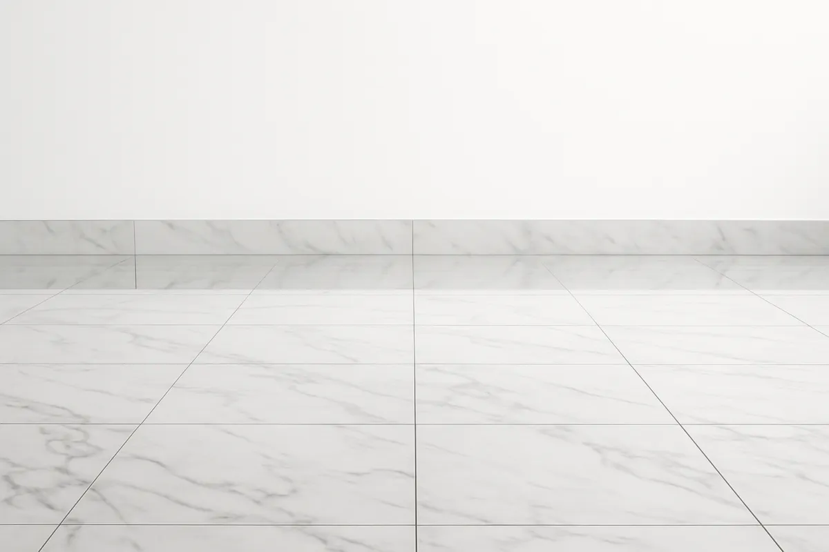 After: high-gloss polished marble floor