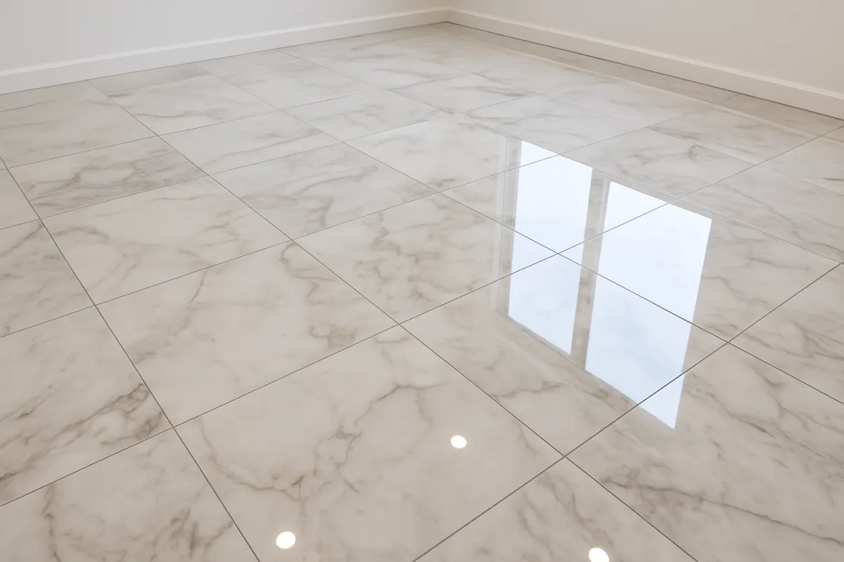 Mobile After: polished marble floor