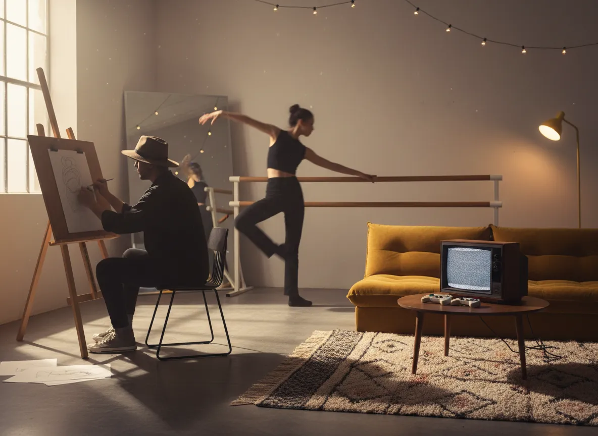 Attività di danza, disegno e videogiochi