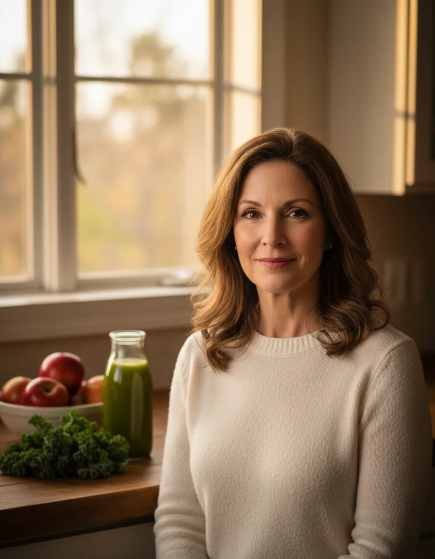 Photo of Ann Malkmus smiling in a warm kitchen