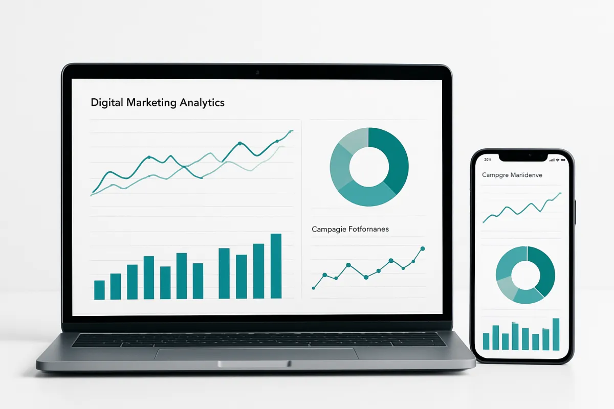 Digital marketing analytics dashboard hero