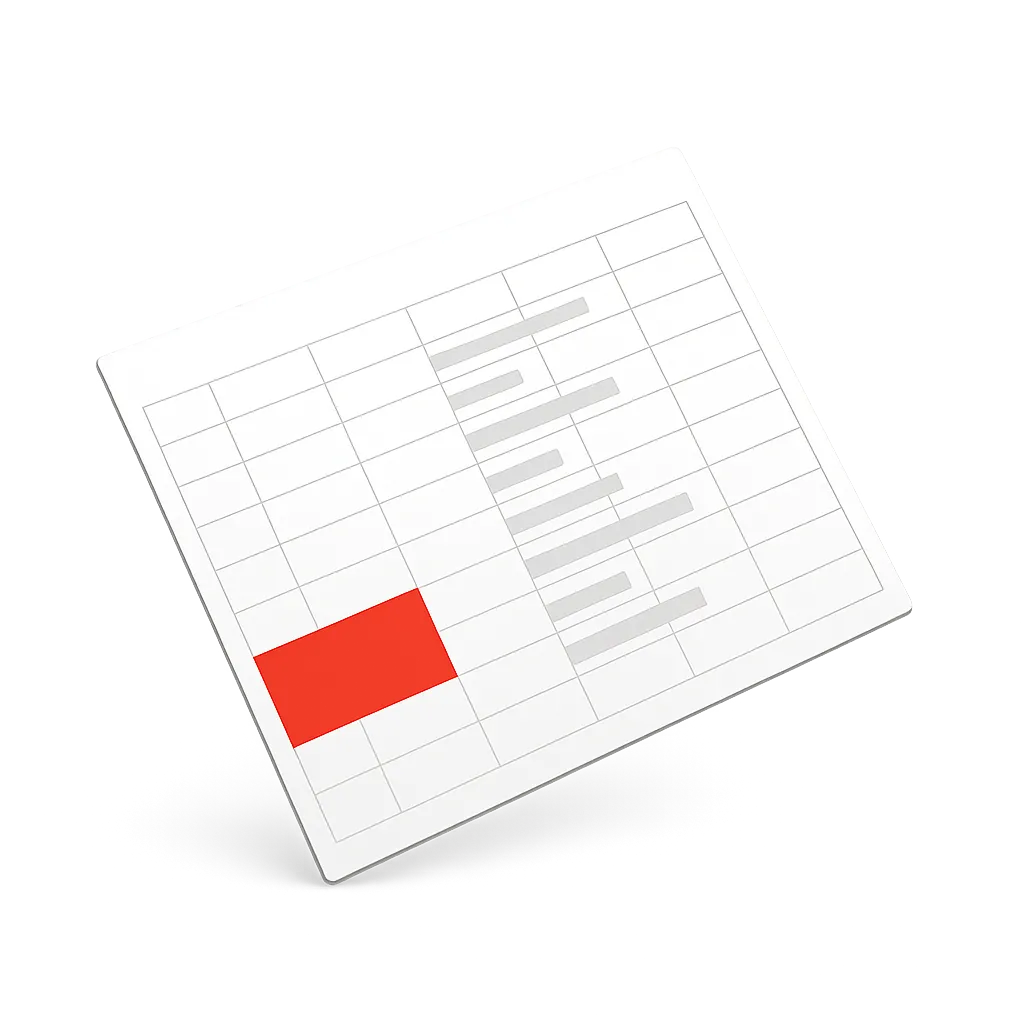 Fintech spreadsheet dashboard interface mockup