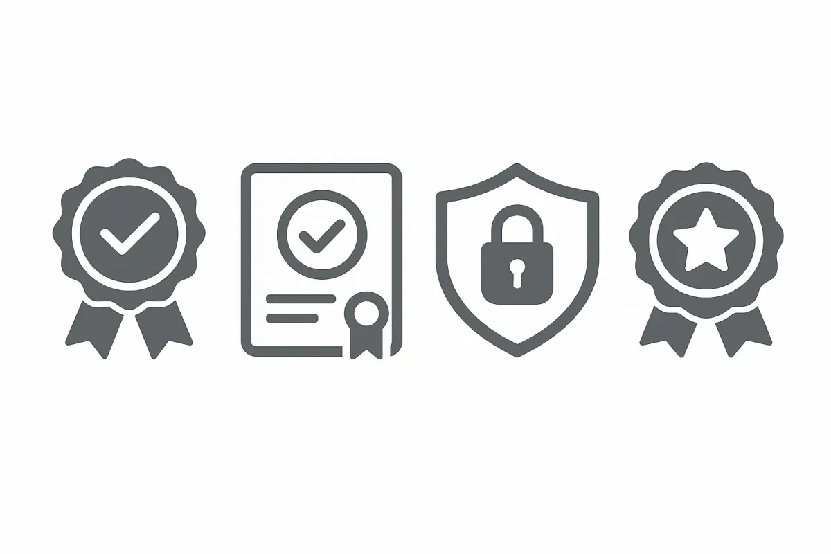 Sellos y certificados de calidad y seguridad
