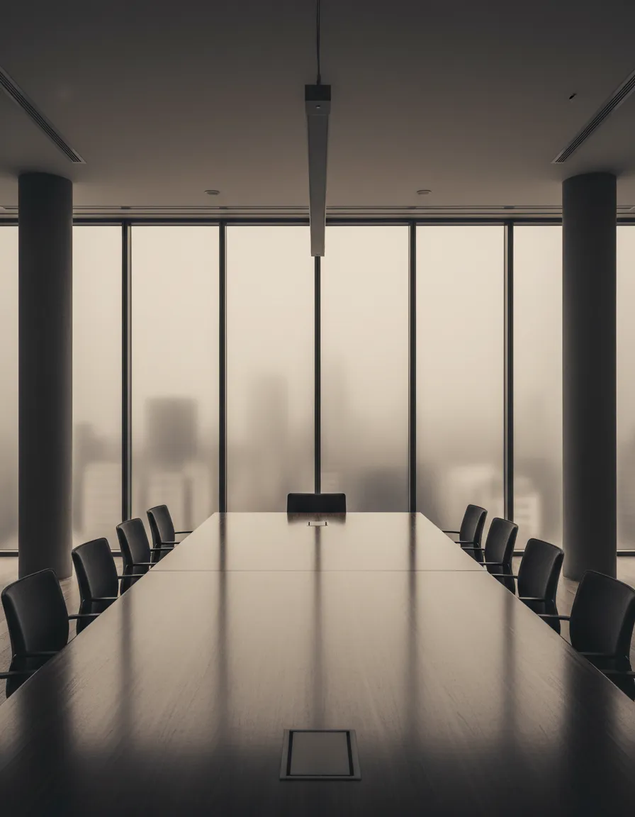 Structured boardroom environment depicting operational transparency