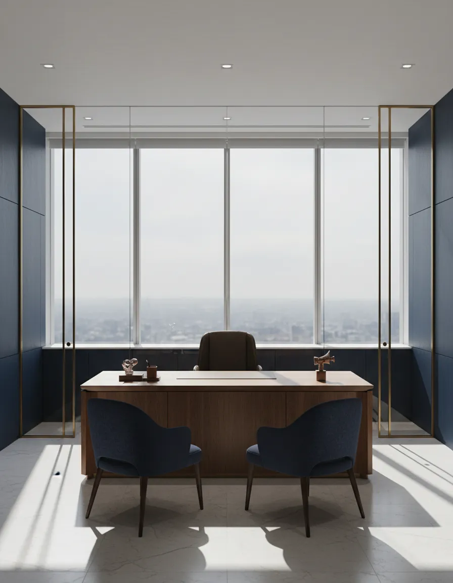 Clean, premium high-end law office environment